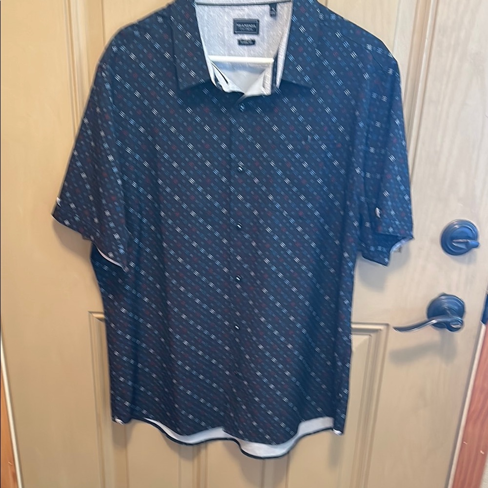 7 Diamonds Black Dress Shirt with Subtle Pattern